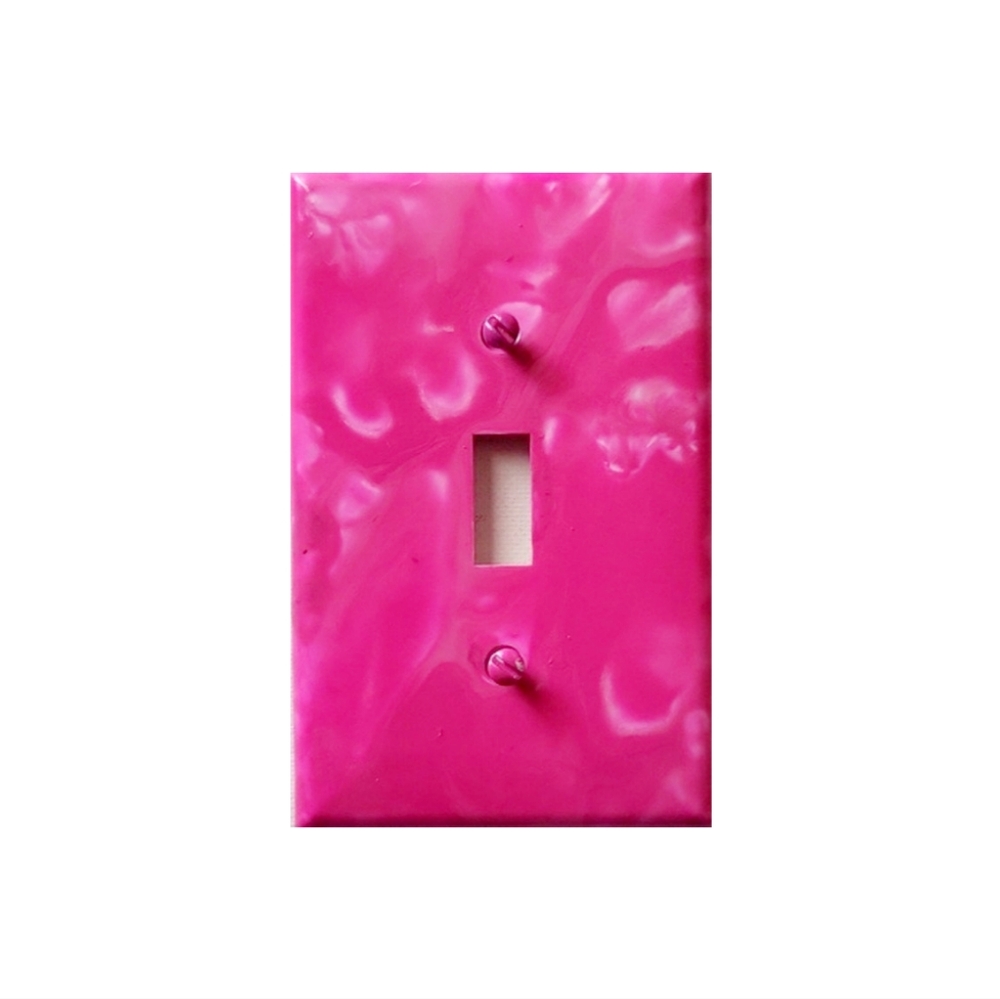 Hand Crafted Pink Abstract Design Single Toggle Light Switch Plate